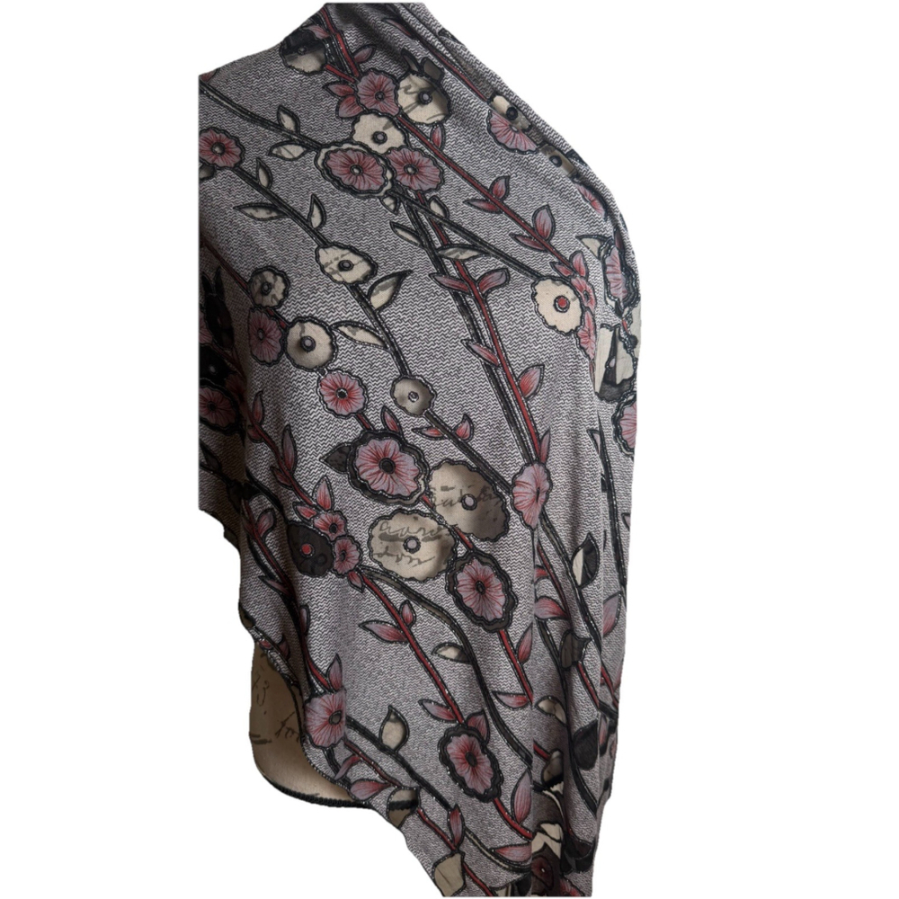 Floral Patterned Lightweight Scarf Wrap 60x17